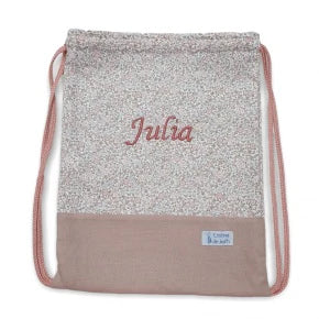 Mochila con cordón dos telas