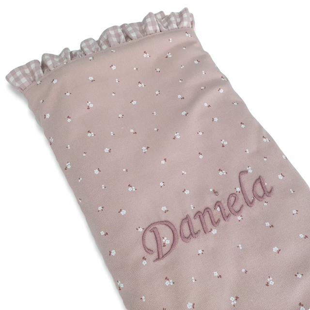 Manta Petit Rosa con Volante Vichy Rosa