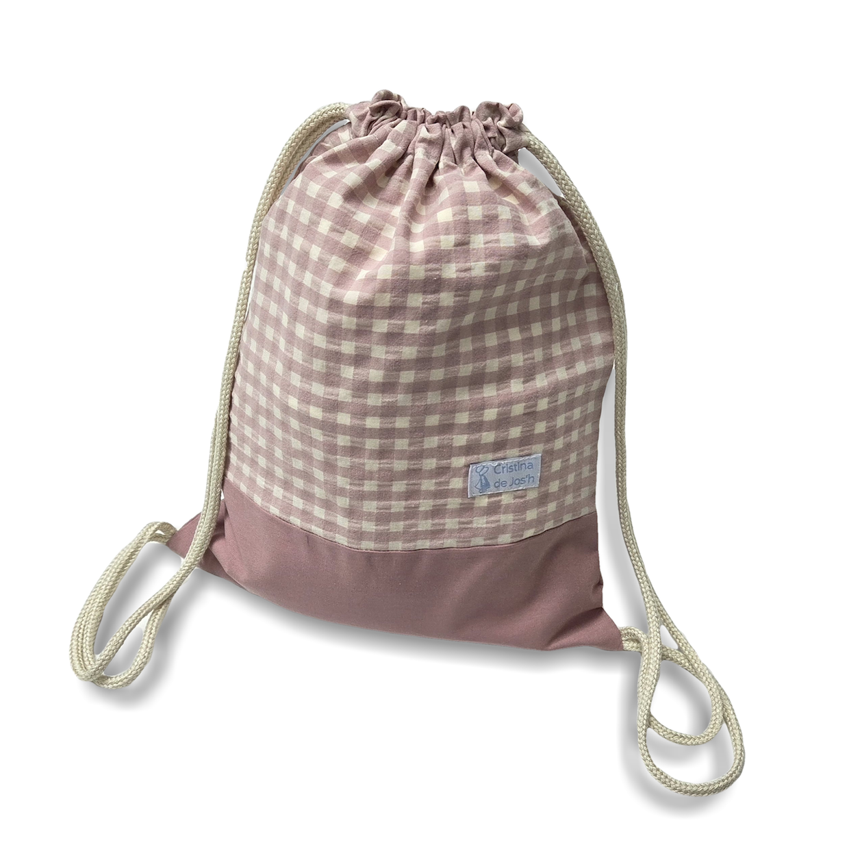 Mochila con cordón dos telas