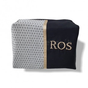 Neceser Cuadrado Estrellita Negra Con Negro Y Dorado