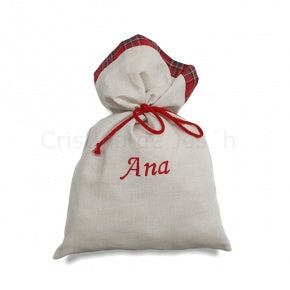 Saco Navidad Lino Con Escocés