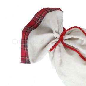 Saco Navidad Lino Con Escocés