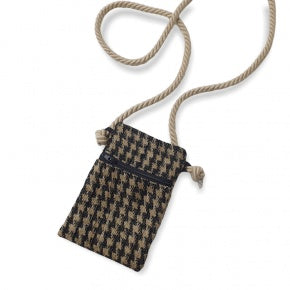 Bolso Para El Móvil Espiga Negra Y Beige Con Plata