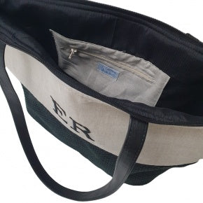 Bolso Shopper Negro Y Beige