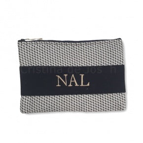 Cartera De Mano Rombos Negro Y Blanco