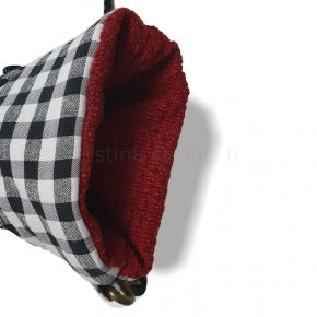 Bolso Para Móvil Vichy Negro Con Granate