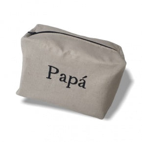 Neceser Cuadrado Lino Natural Y Negro