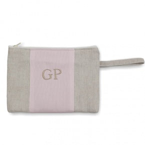 Cartera Mano Natural Con Rosa