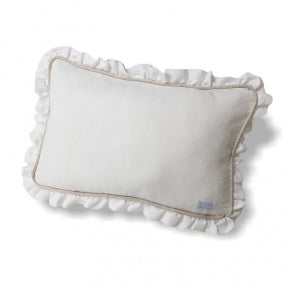 Cojin Blanco Con Volante Y Cordón Natural