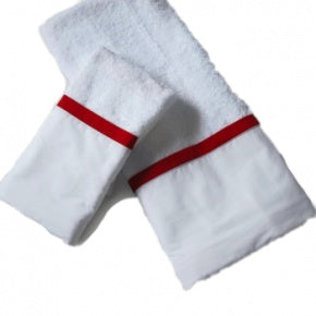 Juego Toallas Con Pestaña Roja