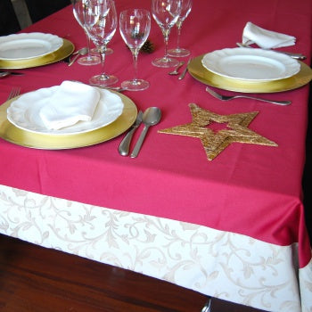 Mantel Rojo Y Dorado