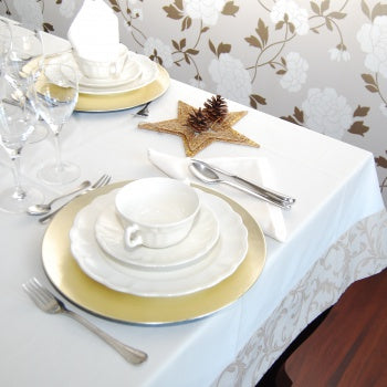 Mantel Beige Y Dorado