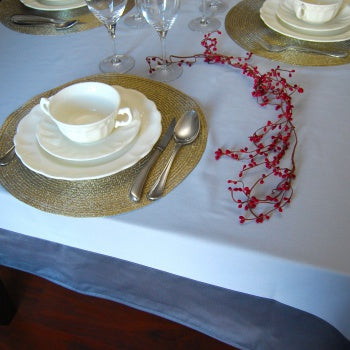 Mantel Gris Perla Y Gris Oscuro