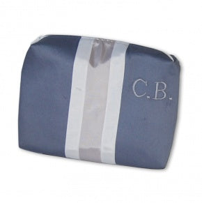 Neceser Rectangular Pizarra, Blanco Y Plata