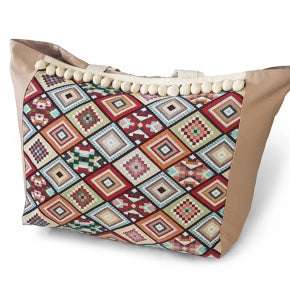 Bolsa Playa étnica Con Borlones