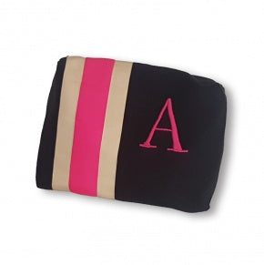 Neceser Rectangular Negro Con Dorado Y Fucsia