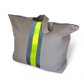 Bolsa Playa Gris Con Cobalto Y Verde Flúor