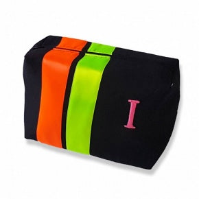 Neceser Rectangular Negro Con Flúor Naranja, Amarillo Y Rosa
