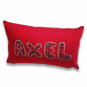 Cojín Patch Rojo Con Escocés