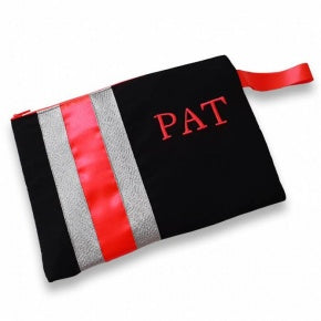 Cartera Lino Negro Plata Brillo Y Flúor