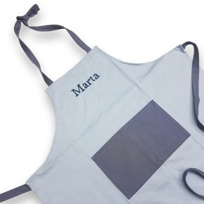 Delantal Azul Con Bolsillo Pizarra