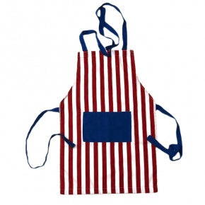 Delantal Raya Roja Y Azul