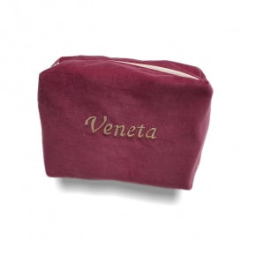 Neceser Cuadrado Terciopelo Fresa
