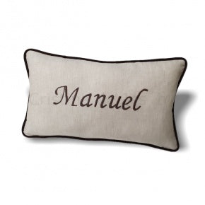 Cojín Cordón Lino Natural Y Chocolate