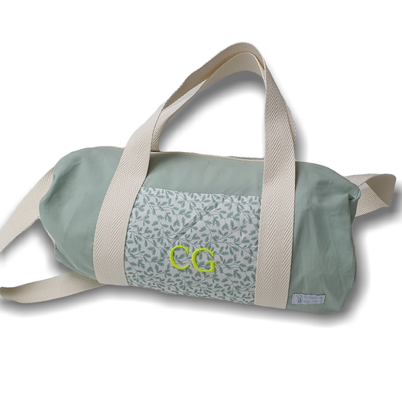 Bolsa Deporte Verde con Hojas