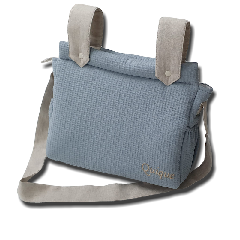 Bolsa Panera Wafle Azul Cobalto con Natural