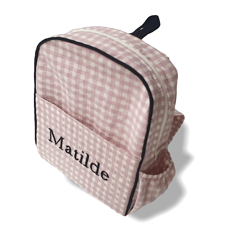 Mochila Vichy Rosa con Negro