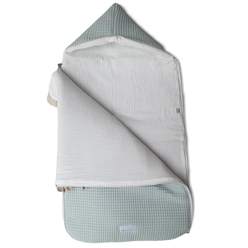 Saco Nana Wafle Verde con Blanco y Natural