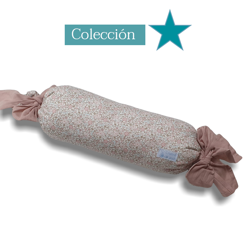Cojin Rulo Flor Nuria y Nude