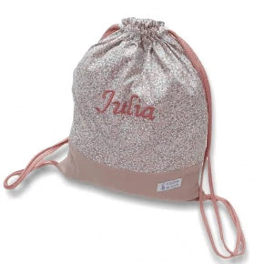 Mochila con cordón dos telas