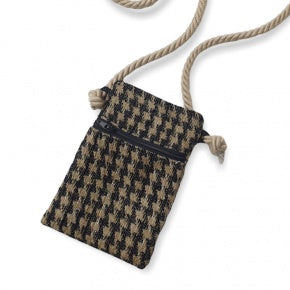 Bolso Para El Móvil Espiga Negra Y Beige Con Plata