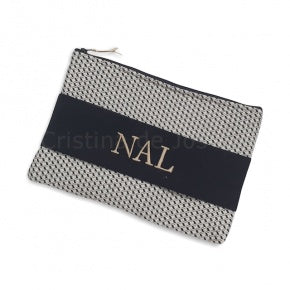 Cartera De Mano Rombos Negro Y Blanco
