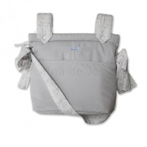 Bolsa Panera Gris Con Flor Gris