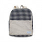 Mochila Con Bolsillo Vichy Y Color Natural
