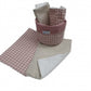 Set Cesto Y Toallas Vichy Rosa Y Natural