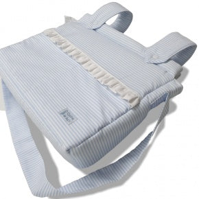 Bolsa Panera Raya Azul Con Volante