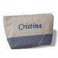 Neceser Clásico Lino Natural Con Pizarra Punto Blanco