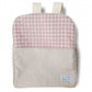 Mochila Con Bolsillo Vichy Rosa Y Lino Natural