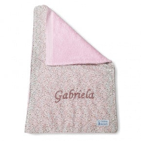 Toalla Guardería Flor Nuria Con Rosa