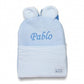 Mochila Con Orejas Y Bolsillo Vichy Azul