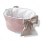 Cesto Pañales Y Cremas Wafle Rosa Con Flor Nuria