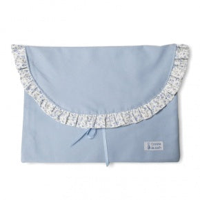 Bolsa Muda Sarga Azul Con Flor