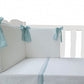 Conjunto Cuna Piqué Blanco Con Verde Empolvado