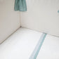 Conjunto Cuna Piqué Blanco Con Verde Empolvado