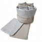 Set Cesto Y Toallas Flor Bea Azul Y Lino