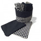 Set Cesto Y Toallas Vichy Y Lino Negro